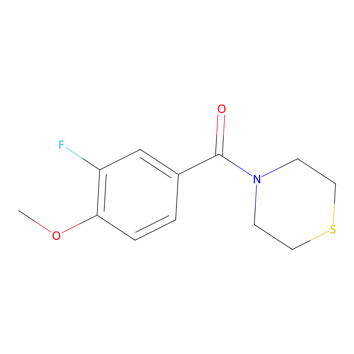 4-(3-Fluoro-4-methoxybenzoyl)thiomorpholine molecular structure, CAS 2327260-73-9