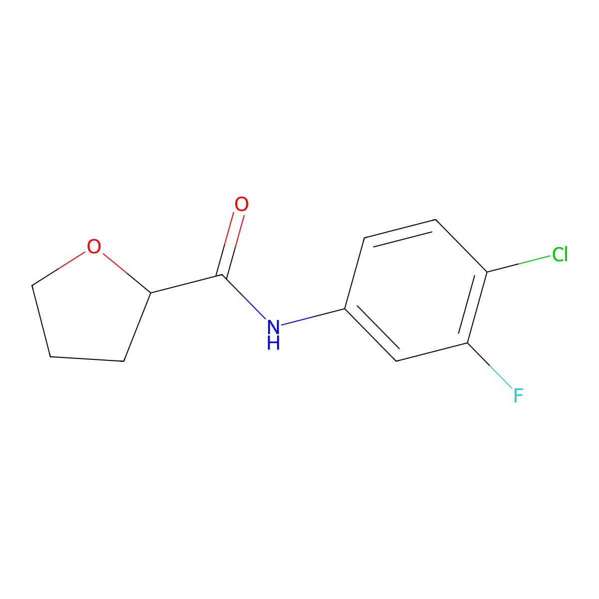 N-(4-chloro-3-fluorophenyl)oxolane-2-carboxamide molecular structure, CAS 2327262-03-1