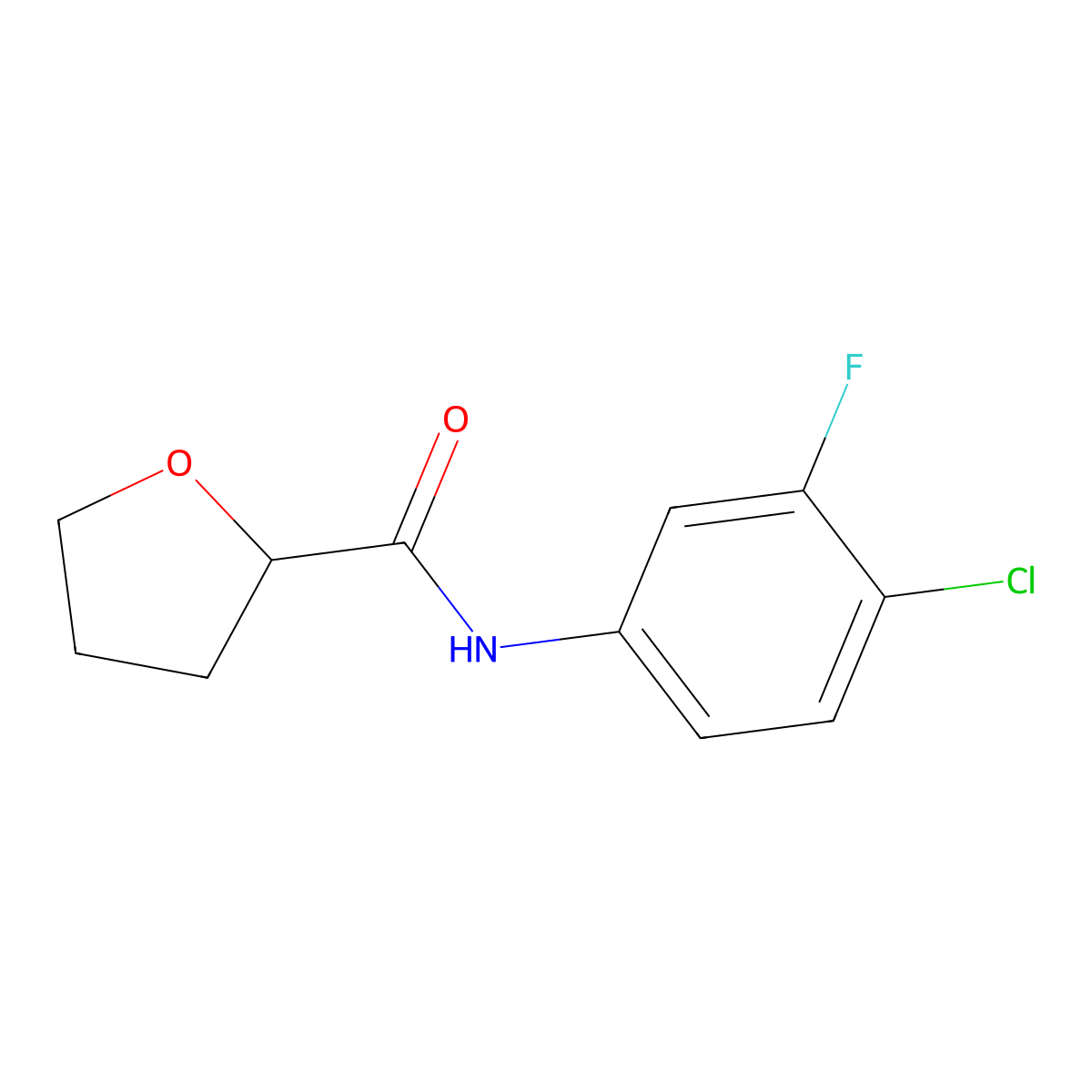 N-(4-chloro-3-fluorophenyl)oxolane-2-carboxamide molecular structure, CAS 2327262-03-1