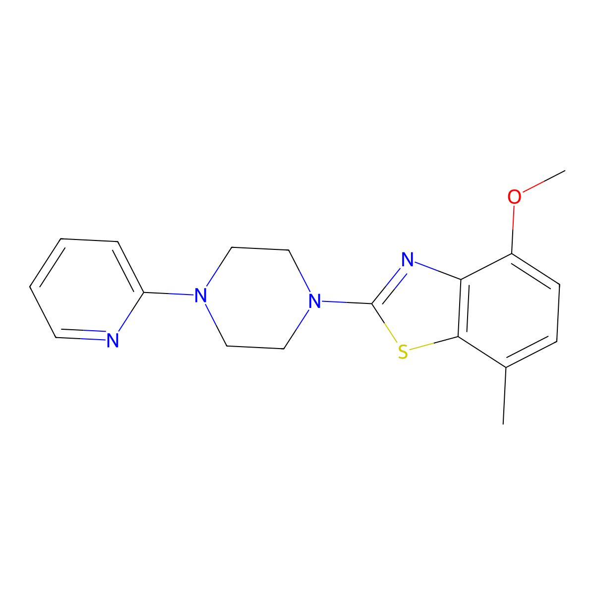 4-Methoxy-7-methyl-2-[4-(pyridin-2-yl)piperazin-1-yl]-1,3-benzothiazole molecular structure, CAS 2327269-40-7