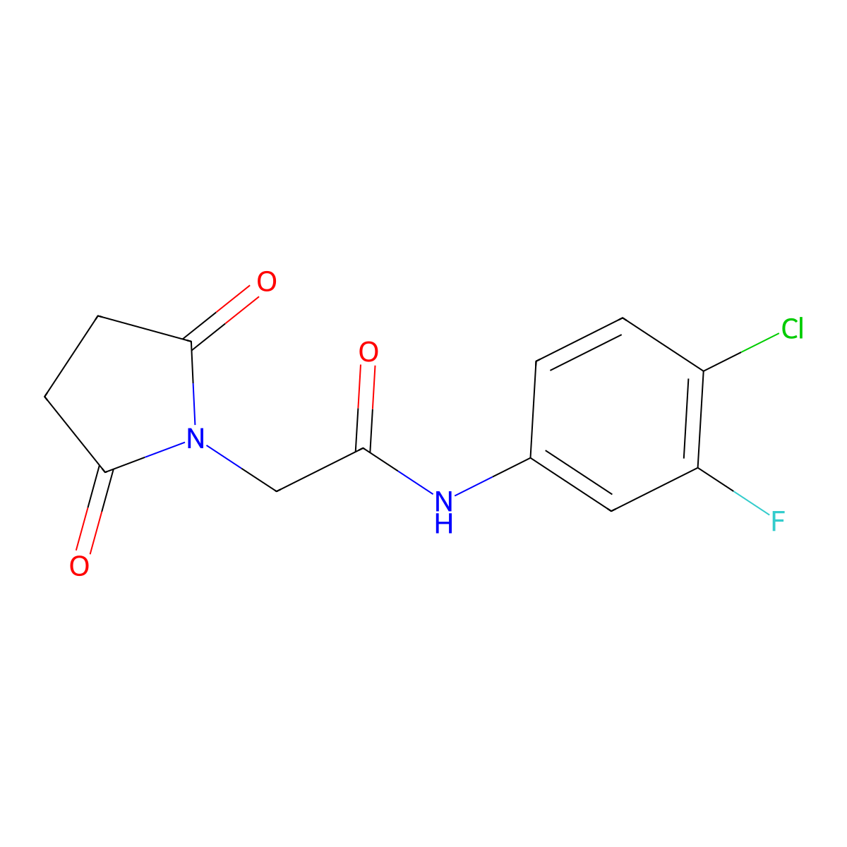 N-(4-chloro-3-fluorophenyl)-2-(2,5-dioxopyrrolidin-1-yl)acetamide molecular structure, CAS 2327272-89-7