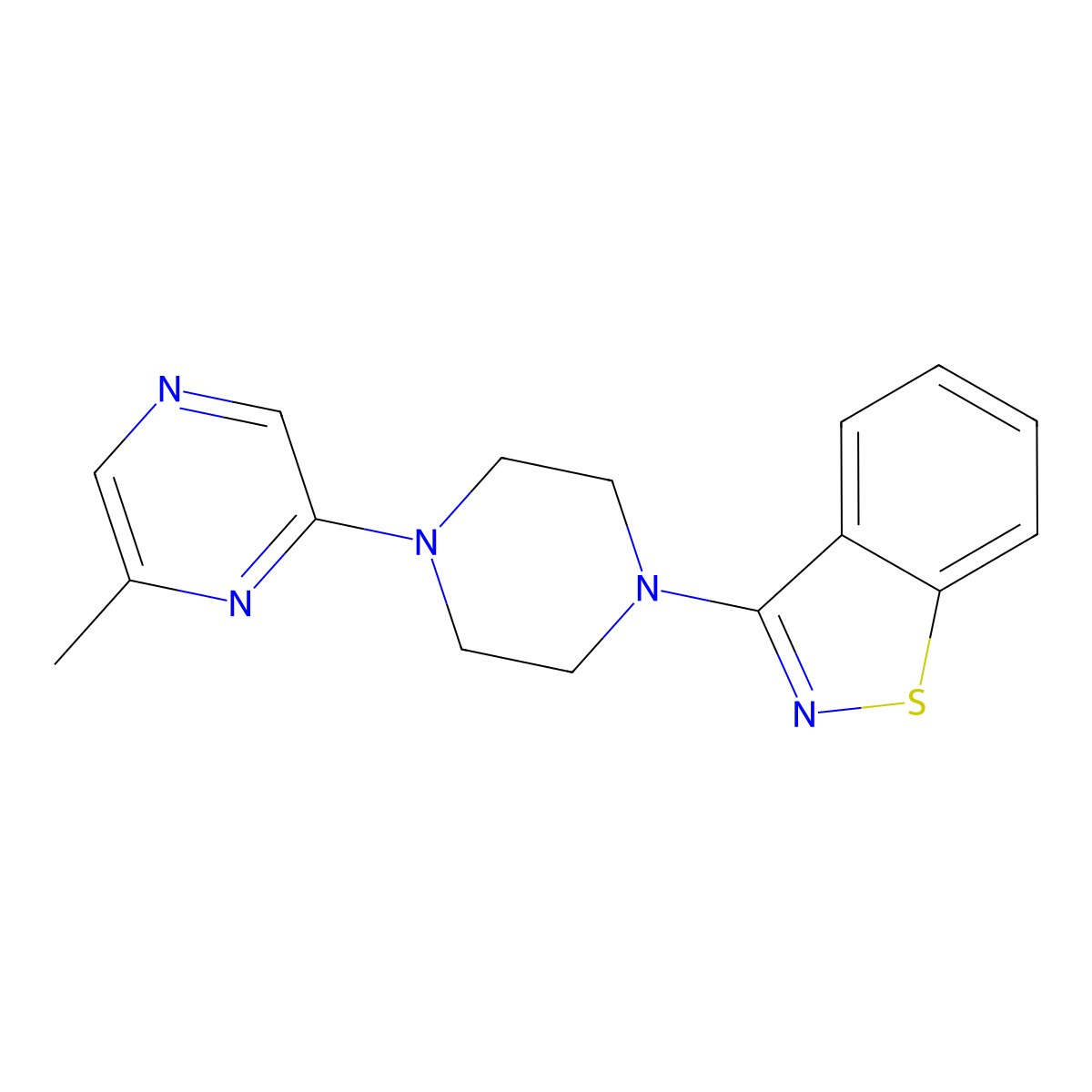 3-[4-(6-Methylpyrazin-2-yl)piperazin-1-yl]-1,2-benzothiazole molecular structure, CAS 2327274-27-9