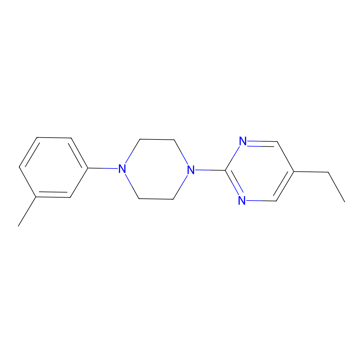 5-Ethyl-2-[4-(3-methylphenyl)piperazin-1-yl]pyrimidine molecular structure, CAS 2327277-34-7