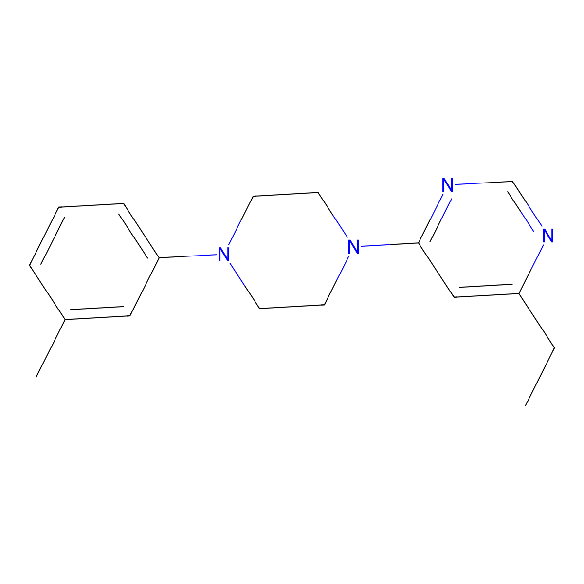 4-Ethyl-6-[4-(3-methylphenyl)piperazin-1-yl]pyrimidine molecular structure, CAS 2327277-35-8