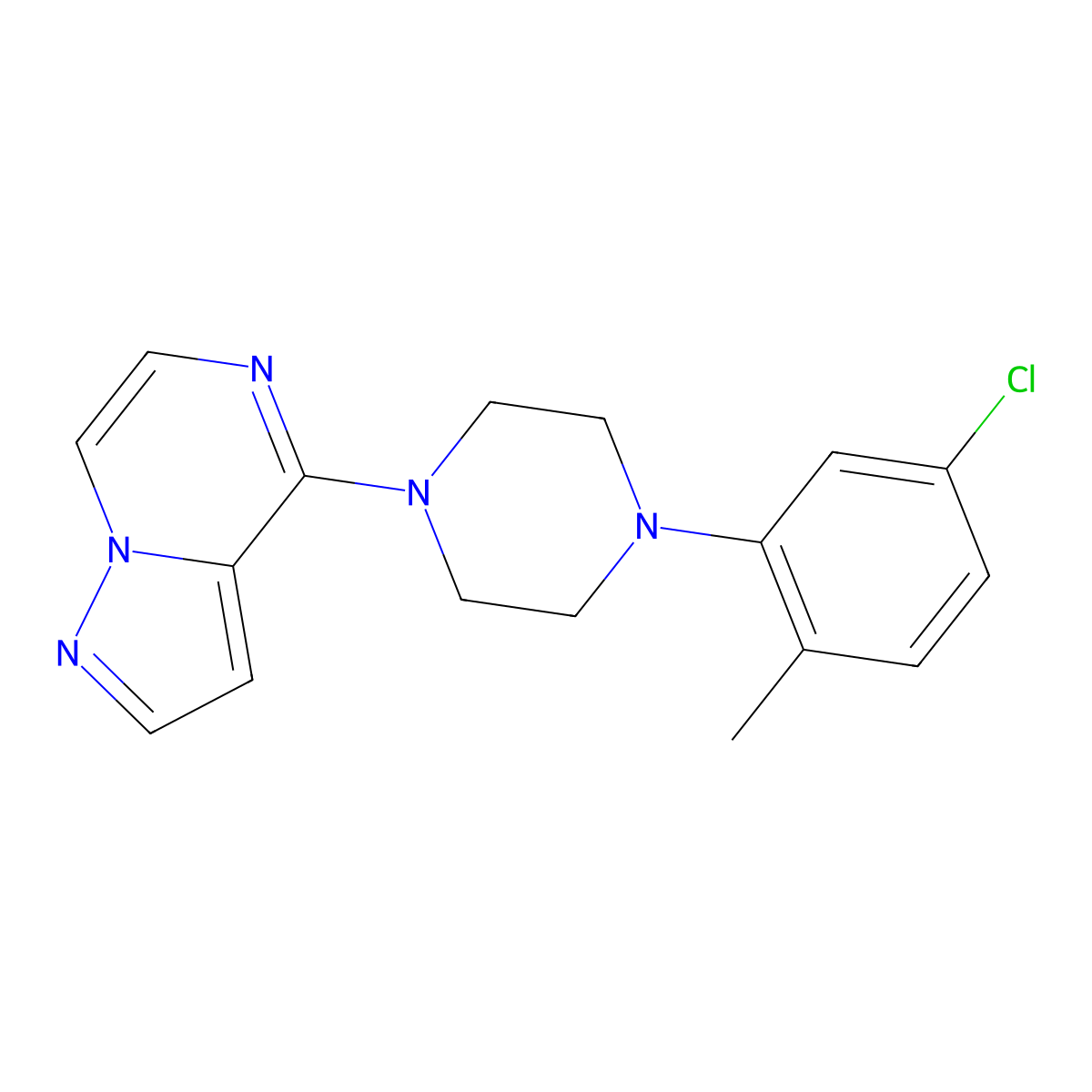 1-(5-Chloro-2-methylphenyl)-4-{pyrazolo[1,5-a]pyrazin-4-yl}piperazine molecular structure, CAS 2327278-48-6