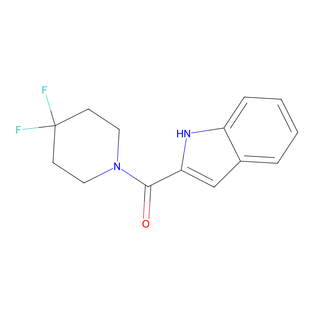 2-(4,4-difluoropiperidine-1-carbonyl)-1H-indole molecular structure, CAS 2327283-08-7