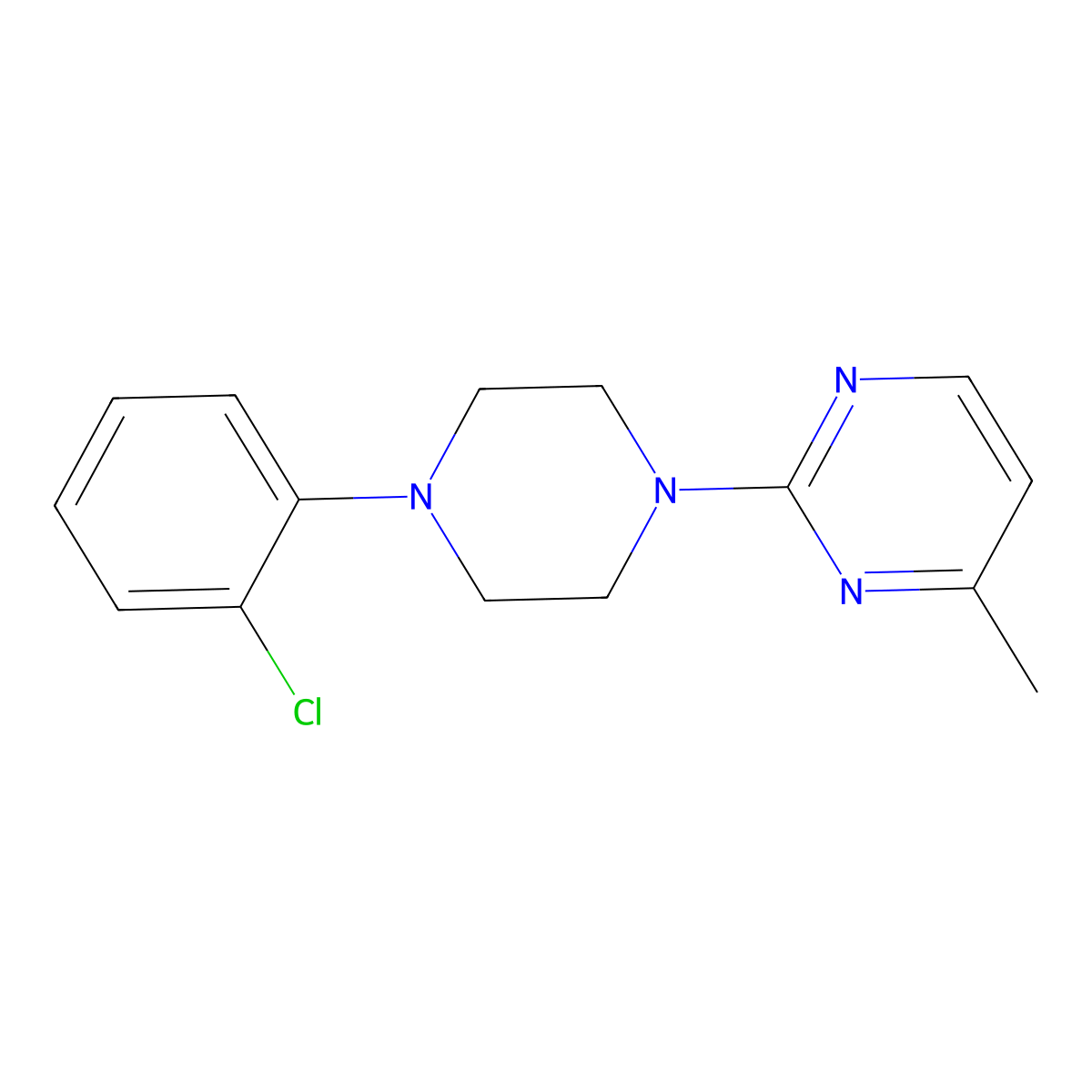 2-[4-(2-Chlorophenyl)piperazin-1-yl]-4-methylpyrimidine molecular structure, CAS 2327284-15-9