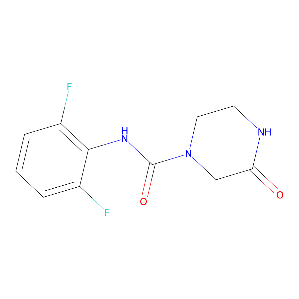 N-(2,6-difluorophenyl)-3-oxopiperazine-1-carboxamide molecular structure, CAS 2327286-97-3