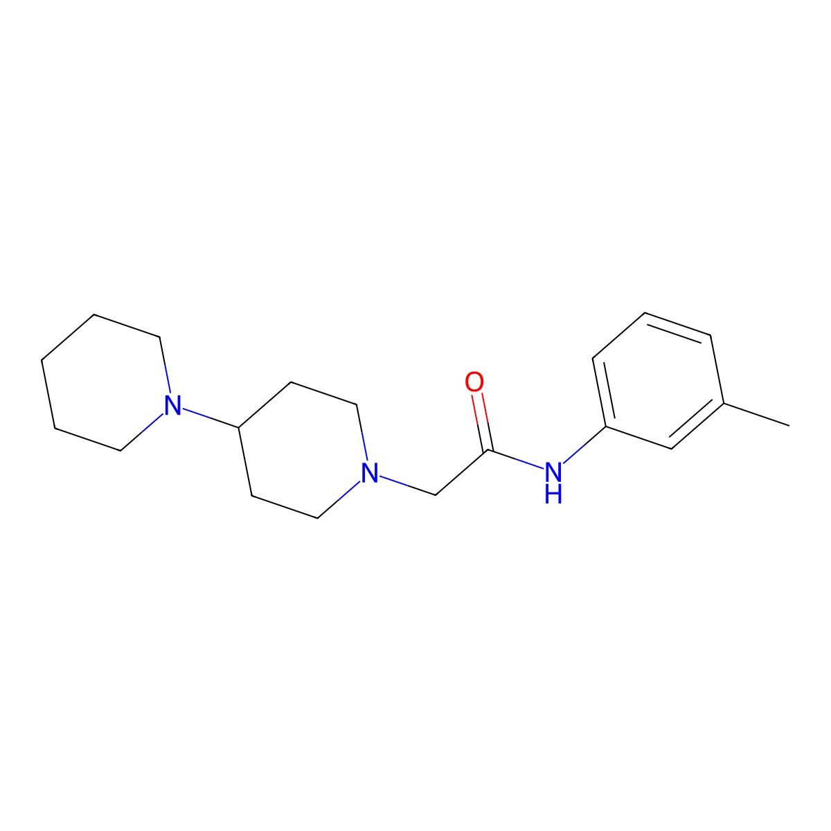 2-{[1,4'-bipiperidine]-1'-yl}-N-(3-methylphenyl)acetamide molecular structure, CAS 2327302-96-3