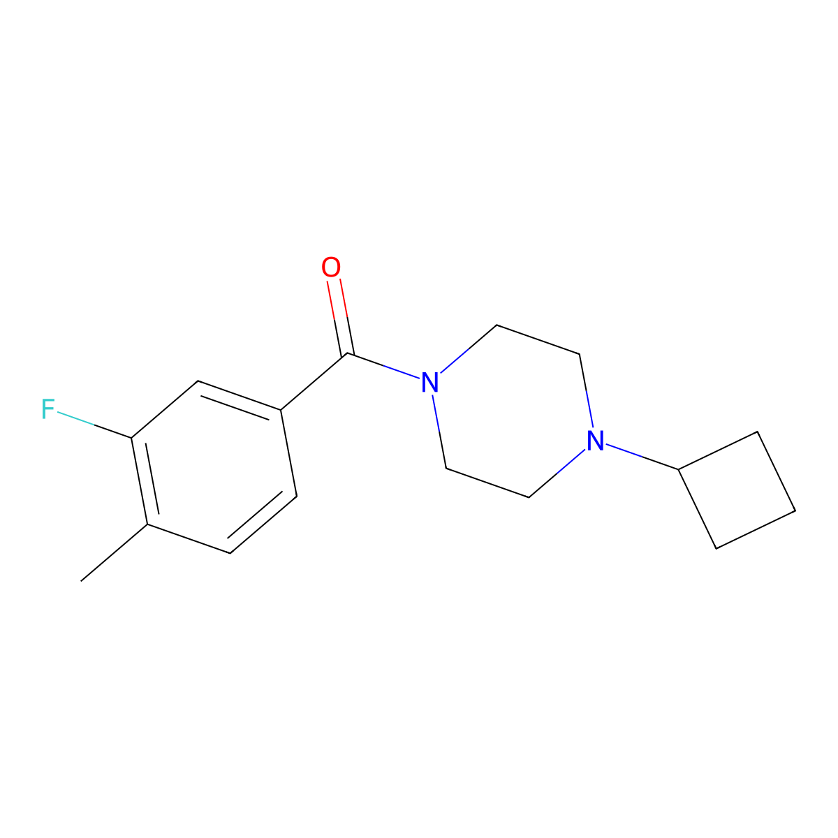 1-Cyclobutyl-4-(3-fluoro-4-methylbenzoyl)piperazine molecular structure, CAS 2327307-01-5