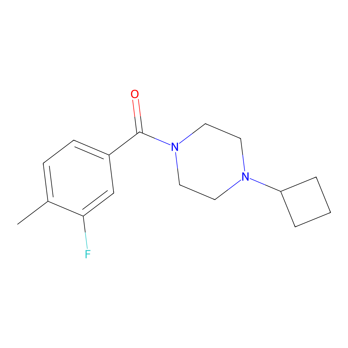 1-Cyclobutyl-4-(3-fluoro-4-methylbenzoyl)piperazine molecular structure, CAS 2327307-01-5