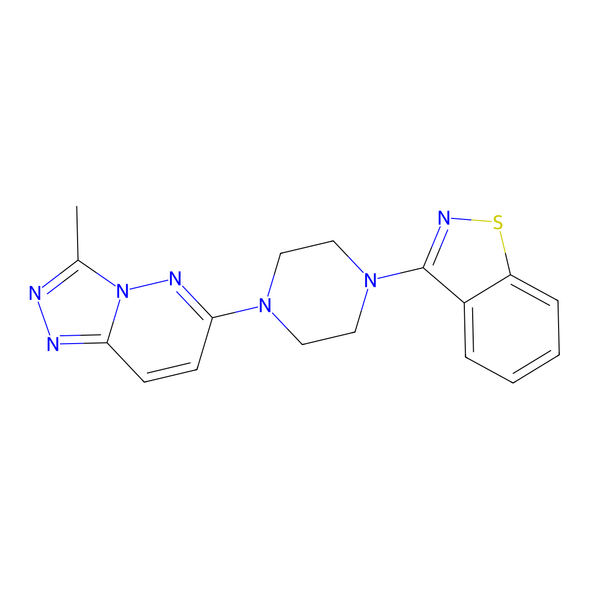 3-(4-{3-Methyl-[1,2,4]triazolo[4,3-b]pyridazin-6-yl}piperazin-1-yl)-1,2-benzothiazole molecular structure, CAS 2327310-41-6