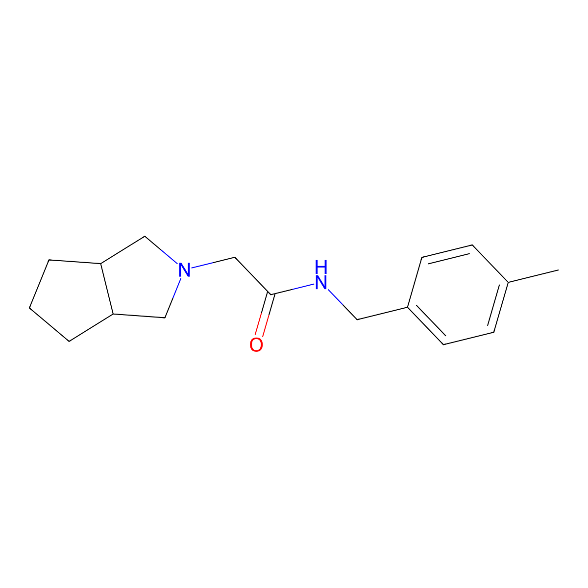 N-[(4-methylphenyl)methyl]-2-{octahydrocyclopenta[c]pyrrol-2-yl}acetamide molecular structure, CAS 2327314-95-2