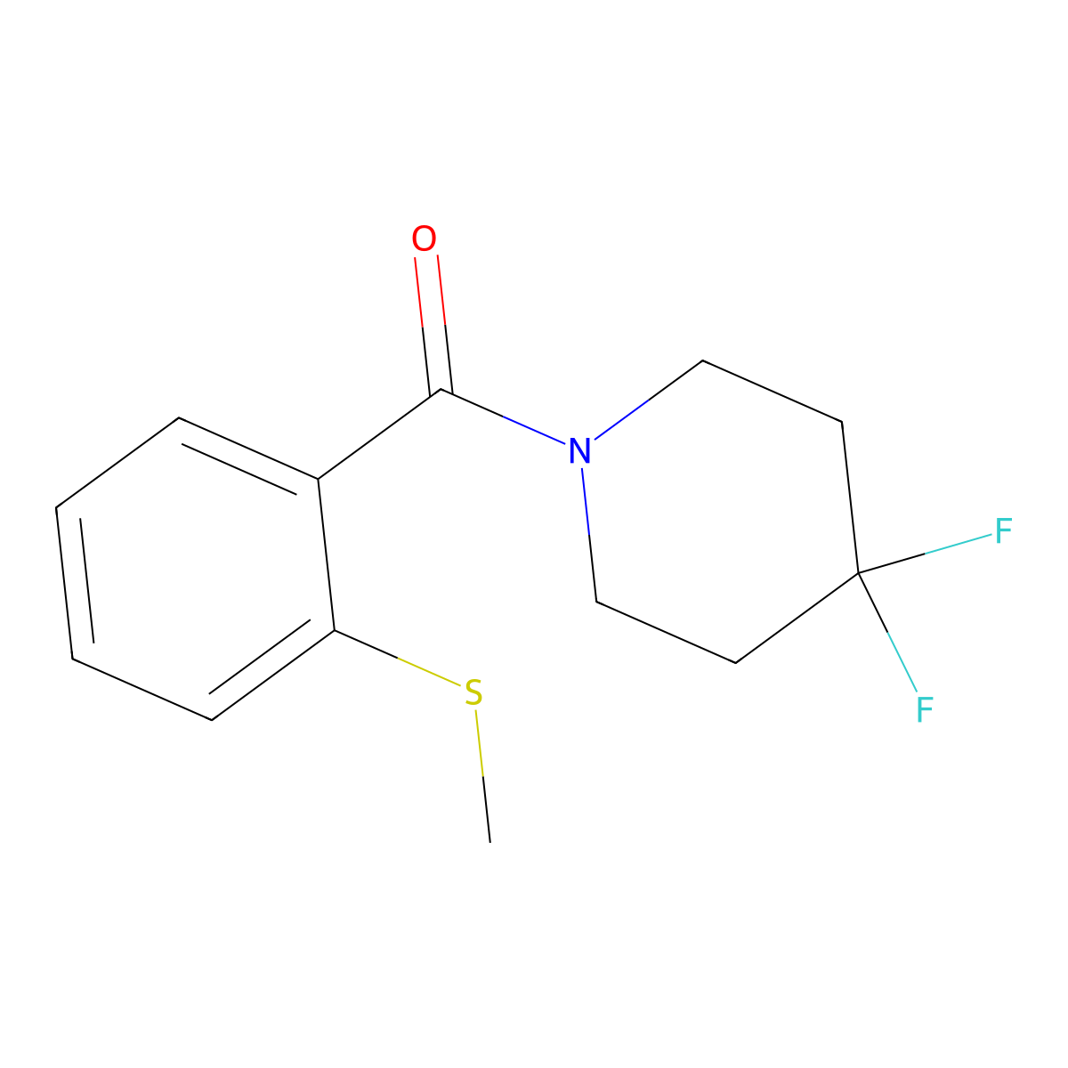 4,4-Difluoro-1-[2-(methylsulfanyl)benzoyl]piperidine molecular structure, CAS 2327315-69-3