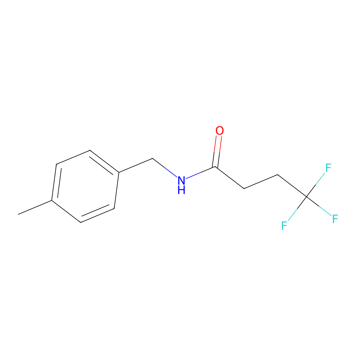 4,4,4-Trifluoro-N-[(4-methylphenyl)methyl]butanamide molecular structure, CAS 2327316-15-2