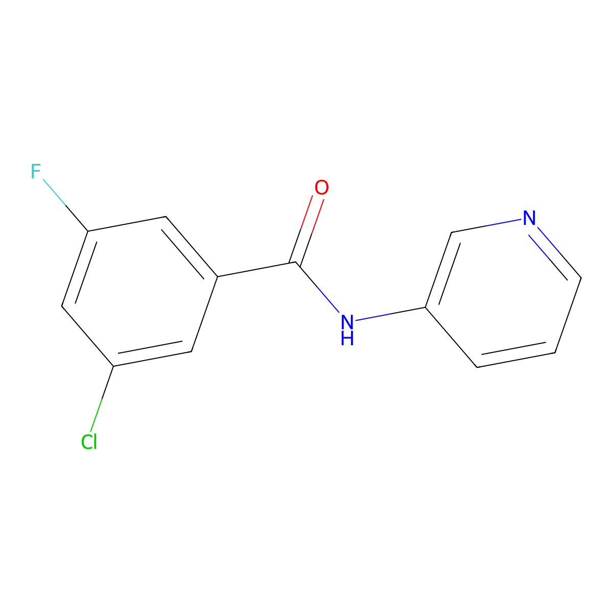3-chloro-5-fluoro-N-(pyridin-3-yl)benzamide molecular structure, CAS 2327317-23-5