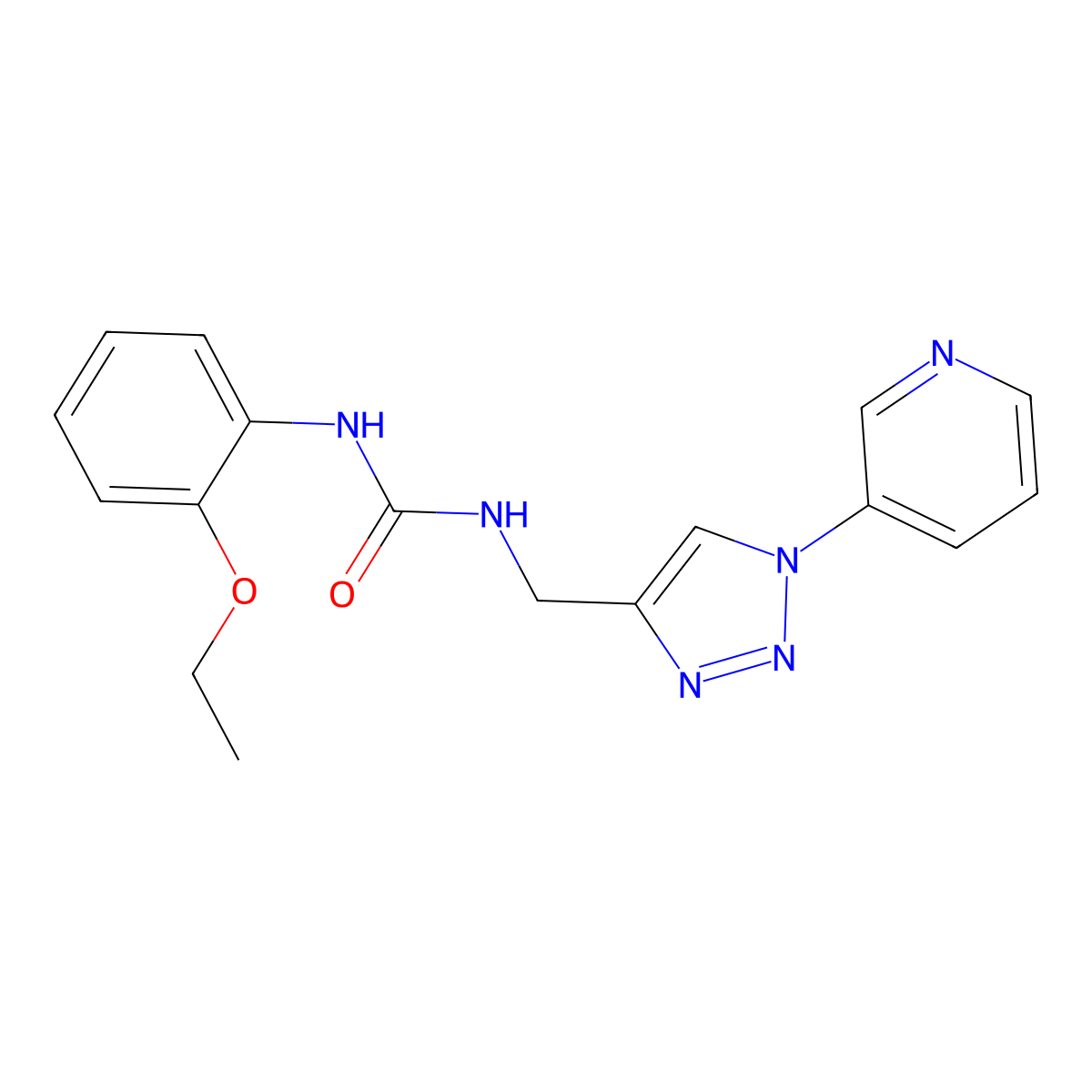 1-(2-ethoxyphenyl)-3-{[1-(pyridin-3-yl)-1H-1,2,3-triazol-4-yl]methyl}urea molecular structure, CAS 2327318-13-6