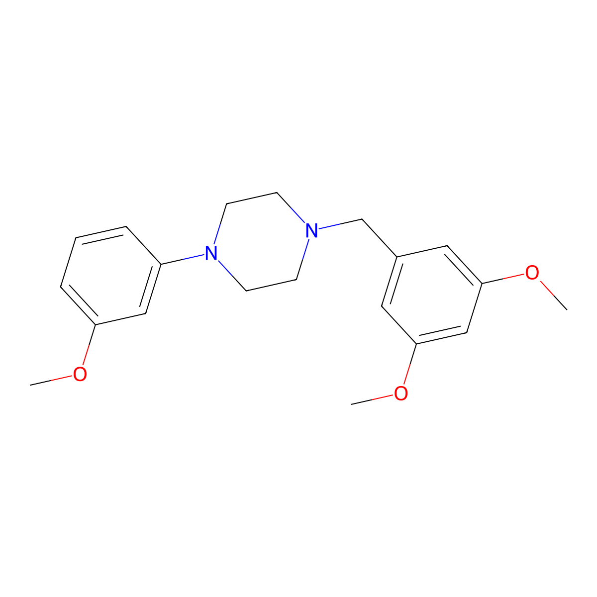 1-[(3,5-Dimethoxyphenyl)methyl]-4-(3-methoxyphenyl)piperazine molecular structure, CAS 2327318-27-2