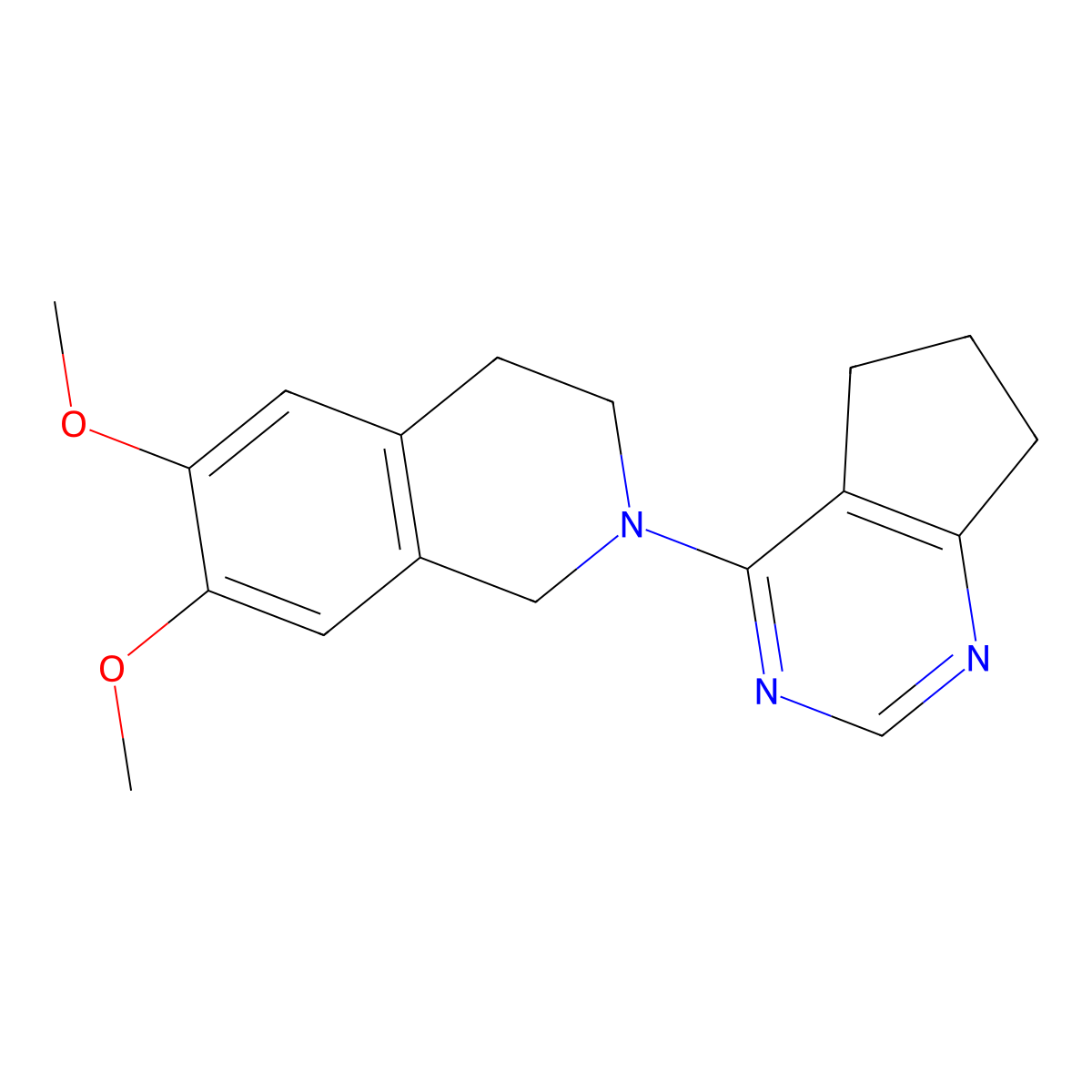 2-{5H,6H,7H-cyclopenta[d]pyrimidin-4-yl}-6,7-dimethoxy-1,2,3,4-tetrahydroisoquinoline molecular structure, CAS 2327319-74-2