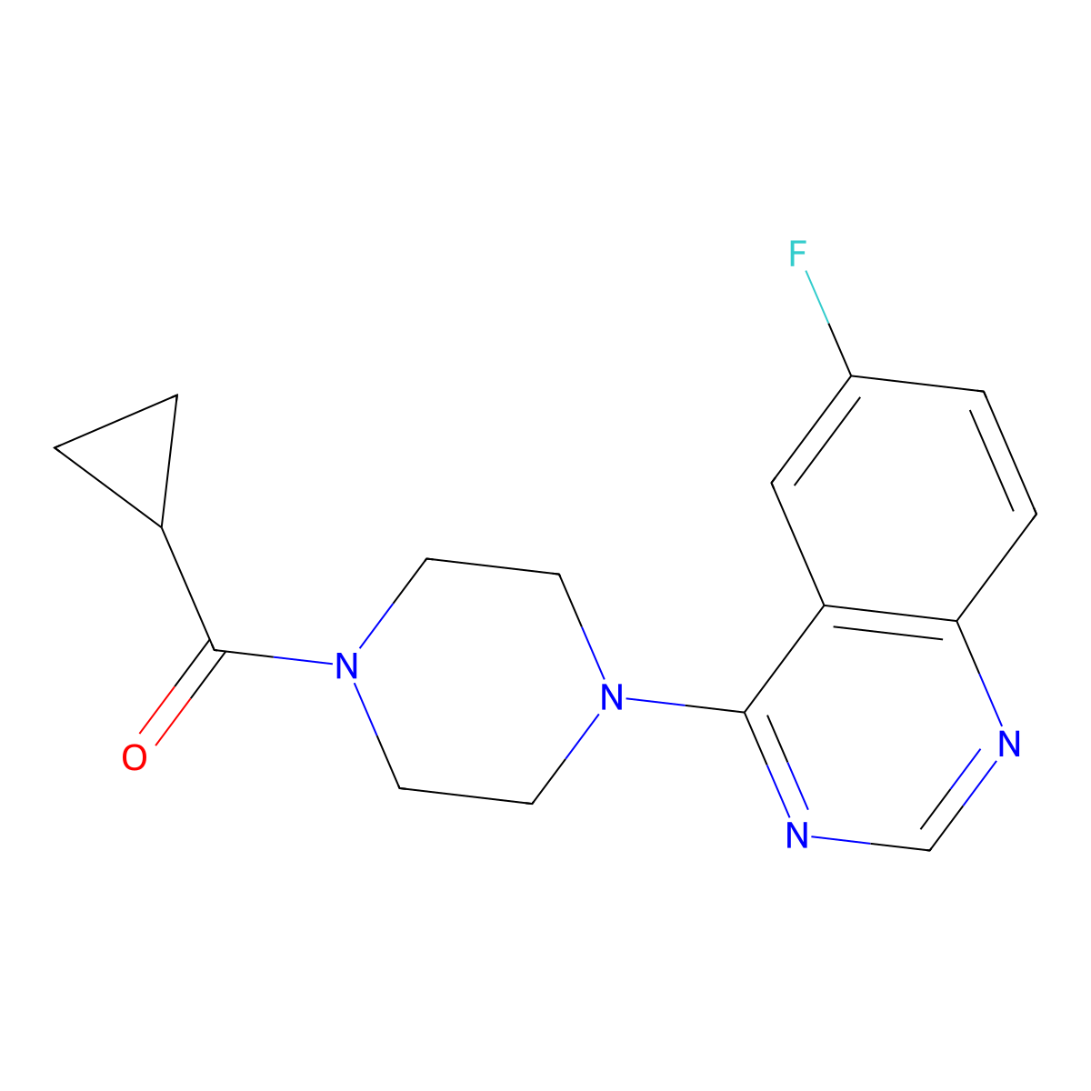 4-(4-Cyclopropanecarbonylpiperazin-1-yl)-6-fluoroquinazoline molecular structure, CAS 2327319-80-0