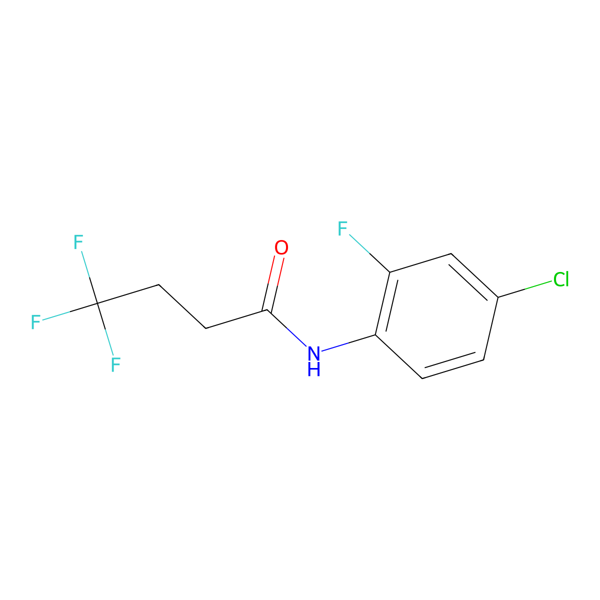 N-(4-chloro-2-fluorophenyl)-4,4,4-trifluorobutanamide molecular structure, CAS 2327323-38-4