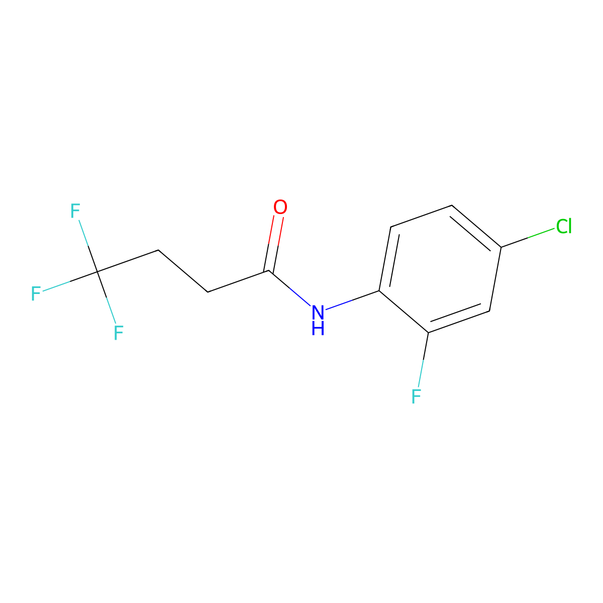 N-(4-chloro-2-fluorophenyl)-4,4,4-trifluorobutanamide molecular structure, CAS 2327323-38-4