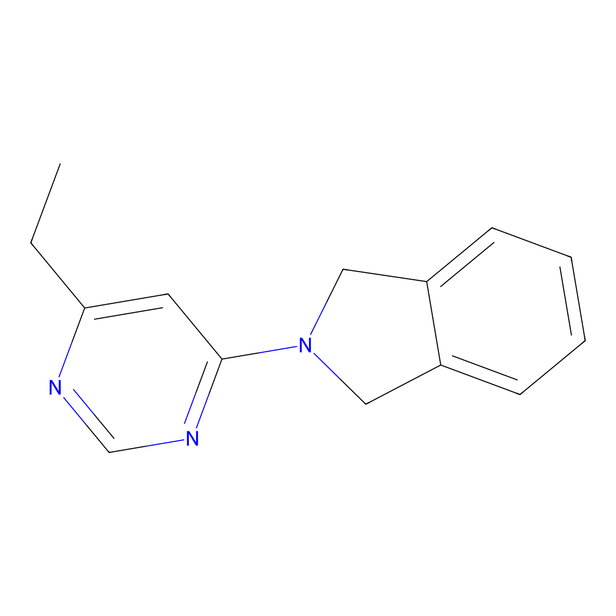 2-(6-ethylpyrimidin-4-yl)-2,3-dihydro-1H-isoindole molecular structure, CAS 2327323-62-4