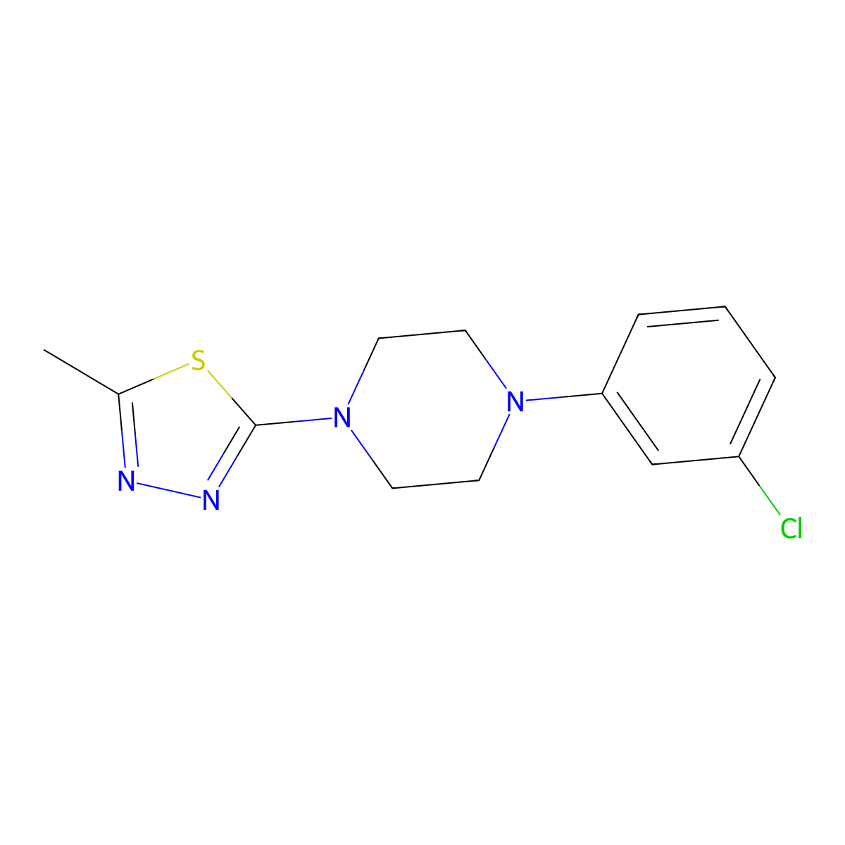 1-(3-Chlorophenyl)-4-(5-methyl-1,3,4-thiadiazol-2-yl)piperazine molecular structure, CAS 2327331-99-5