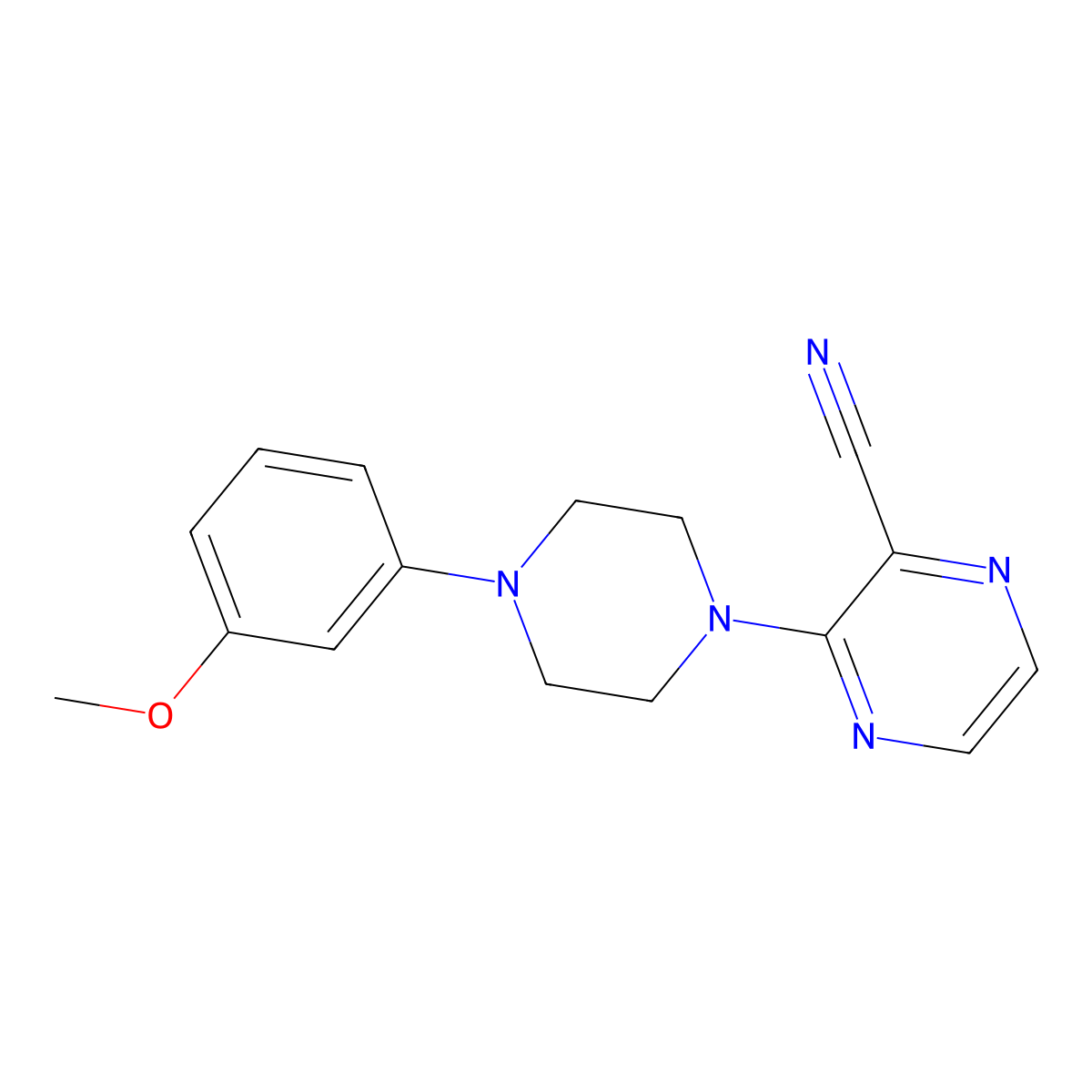 3-[4-(3-Methoxyphenyl)piperazin-1-yl]pyrazine-2-carbonitrile molecular structure, CAS 2327332-98-7
