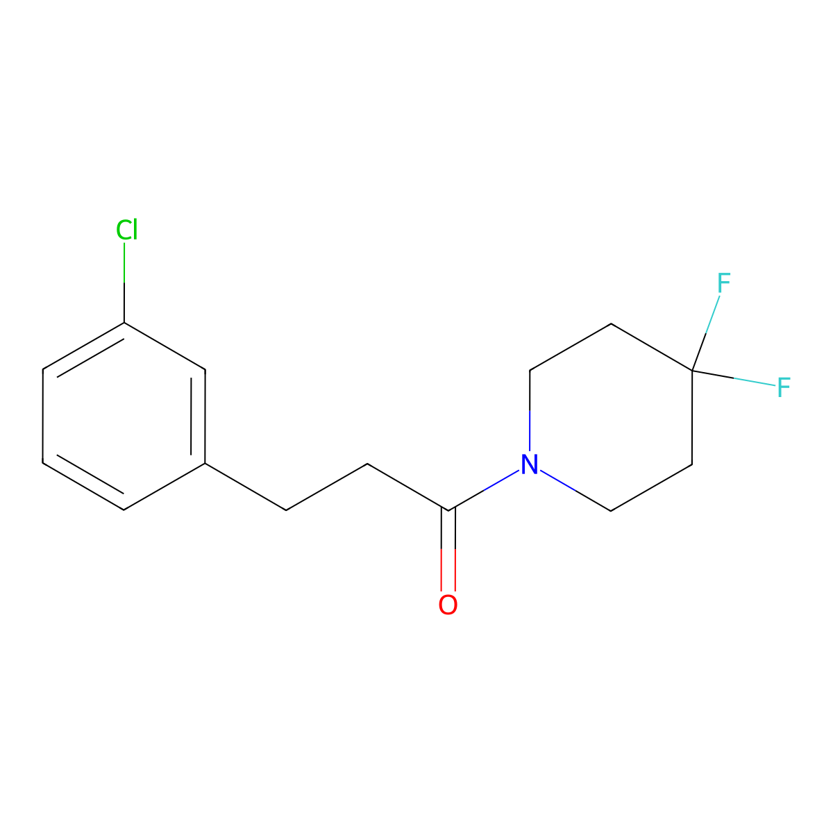 3-(3-Chlorophenyl)-1-(4,4-difluoropiperidin-1-yl)propan-1-one molecular structure, CAS 2327332-99-8