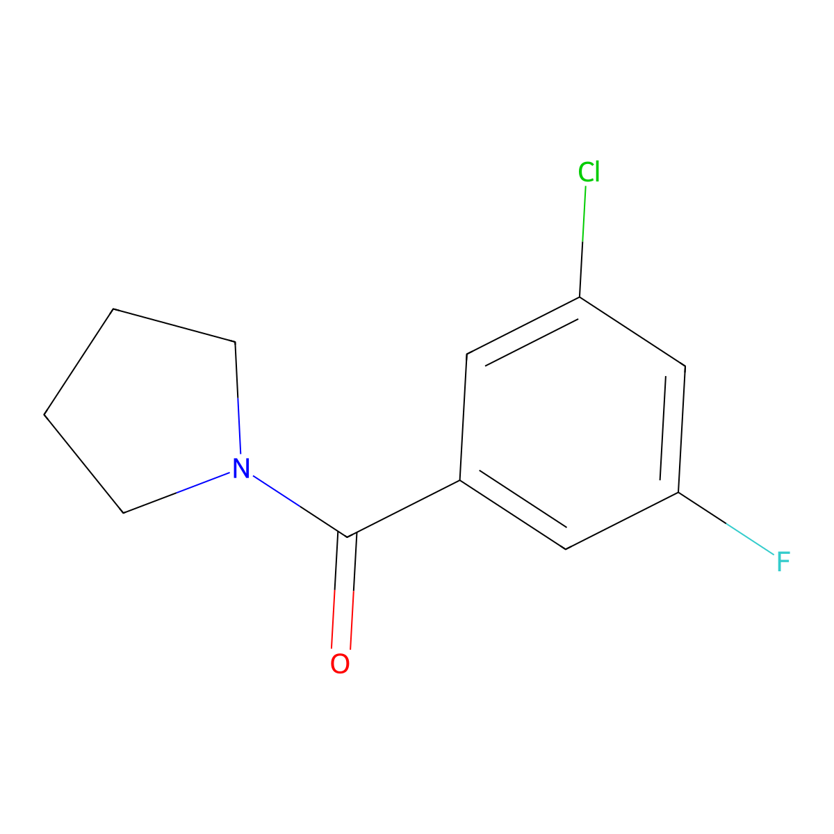 1-(3-Chloro-5-fluorobenzoyl)pyrrolidine molecular structure, CAS 2327333-18-4