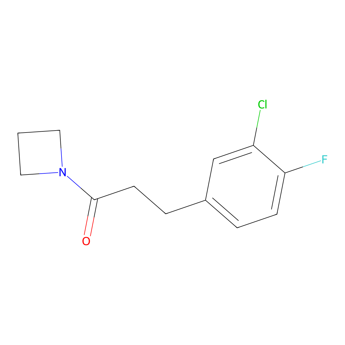 1-(Azetidin-1-yl)-3-(3-chloro-4-fluorophenyl)propan-1-one molecular structure, CAS 2327333-35-5