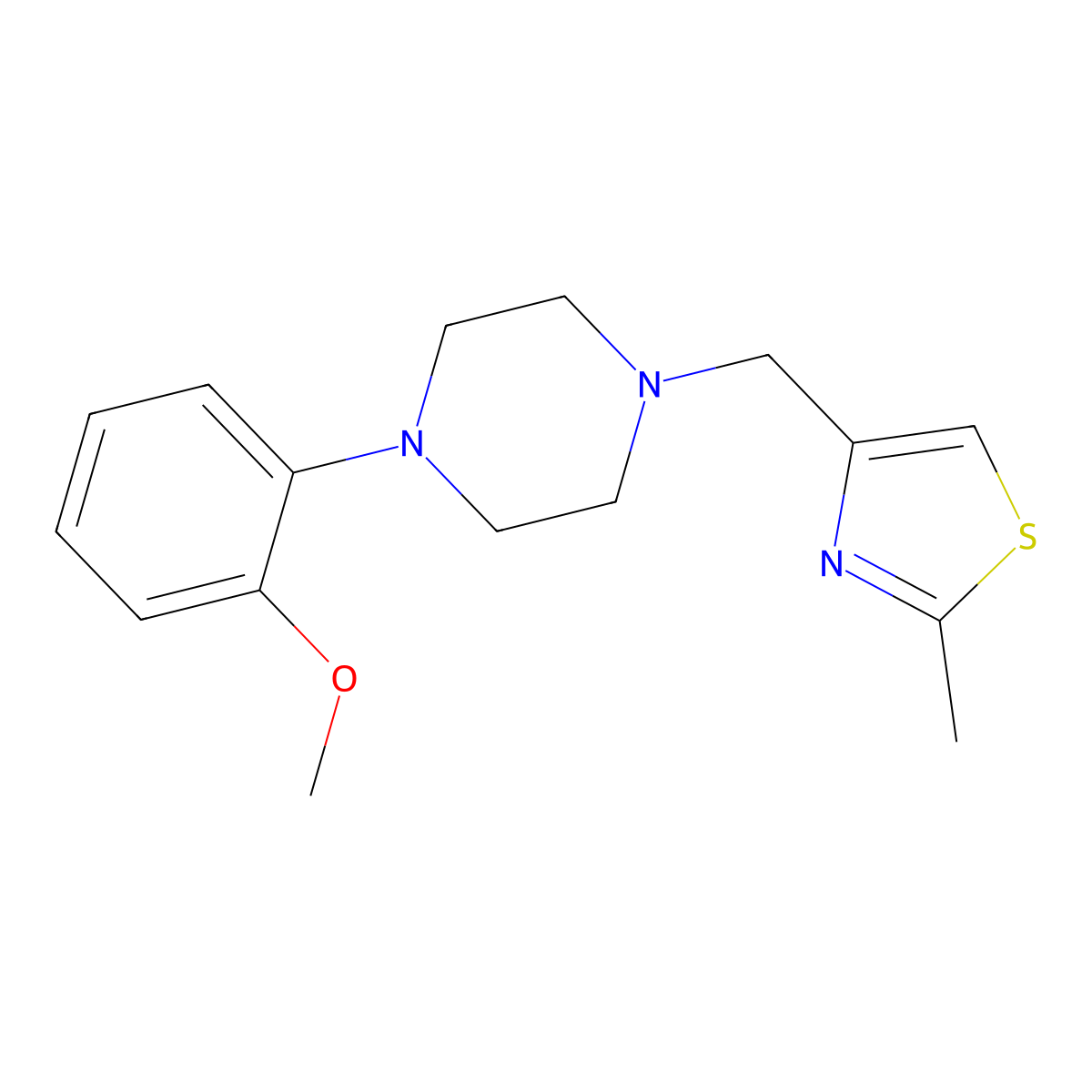 1-(2-Methoxyphenyl)-4-[(2-methyl-1,3-thiazol-4-yl)methyl]piperazine molecular structure, CAS 2327335-18-0