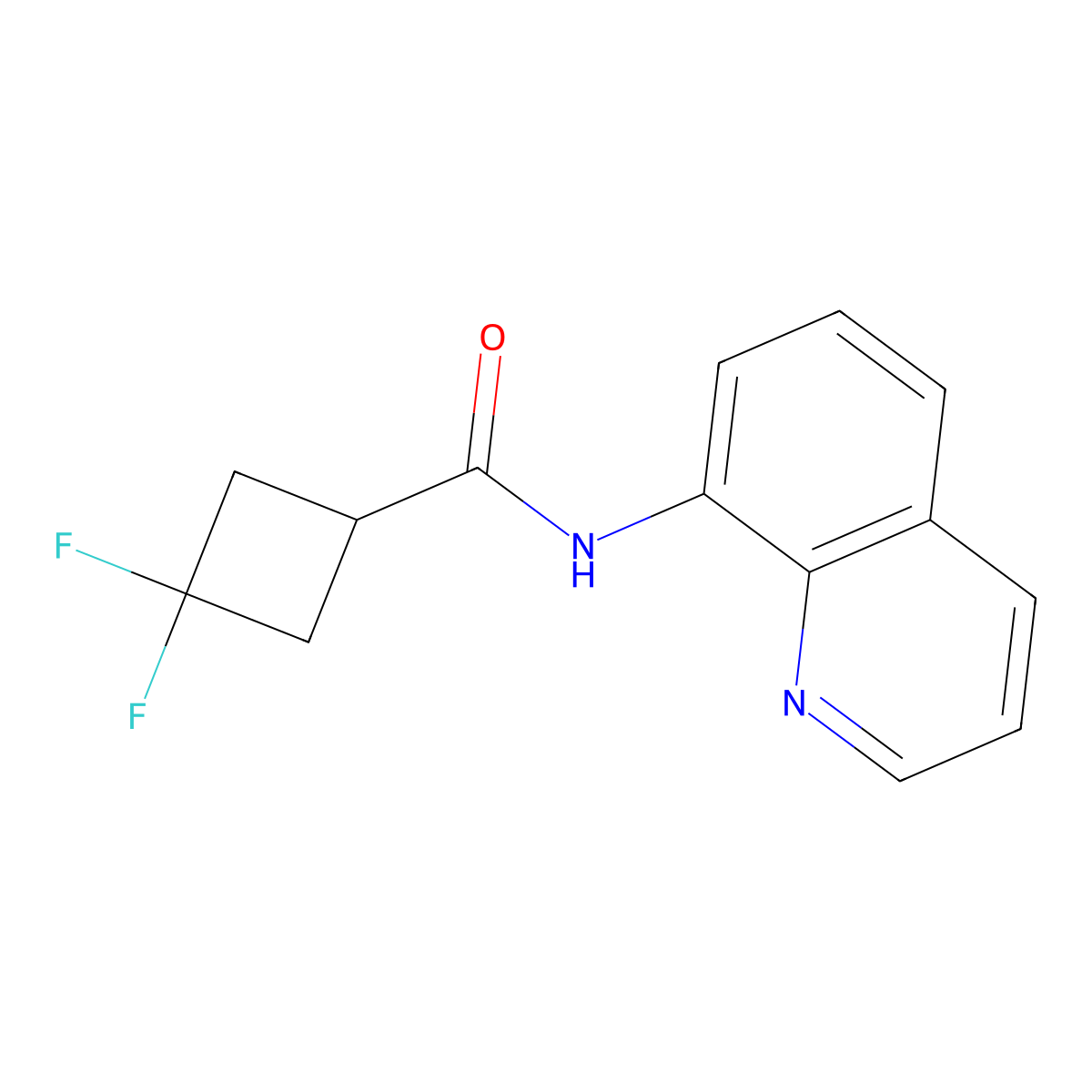 3,3-difluoro-N-(quinolin-8-yl)cyclobutane-1-carboxamide molecular structure, CAS 2327335-55-5