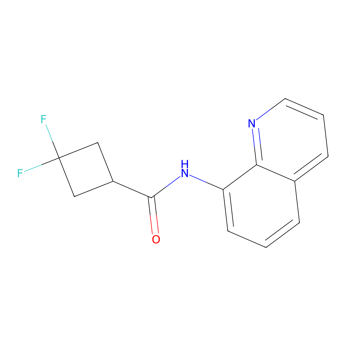 3,3-difluoro-N-(quinolin-8-yl)cyclobutane-1-carboxamide molecular structure, CAS 2327335-55-5
