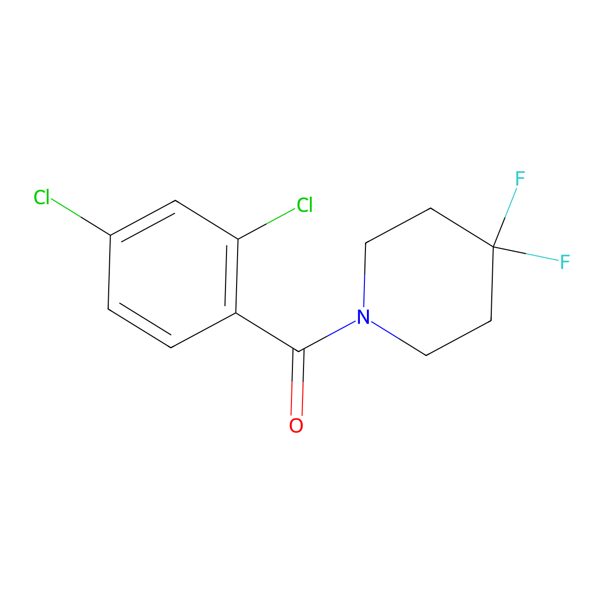 1-(2,4-Dichlorobenzoyl)-4,4-difluoropiperidine molecular structure, CAS 2327339-17-1