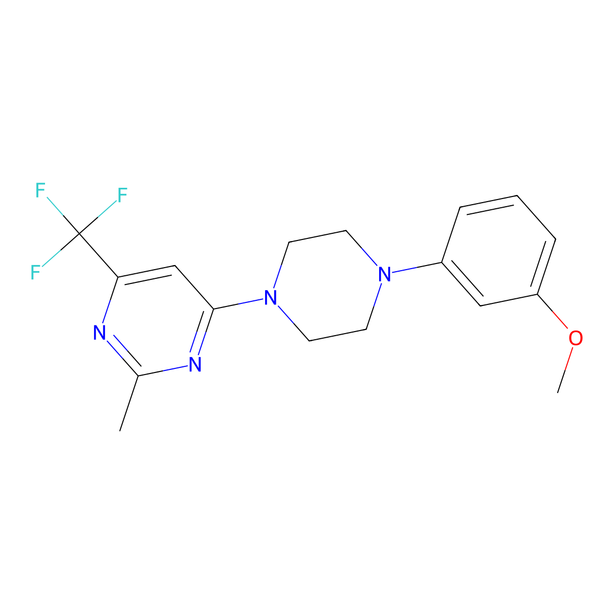 4-[4-(3-Methoxyphenyl)piperazin-1-yl]-2-methyl-6-(trifluoromethyl)pyrimidine molecular structure, CAS 2327340-72-5