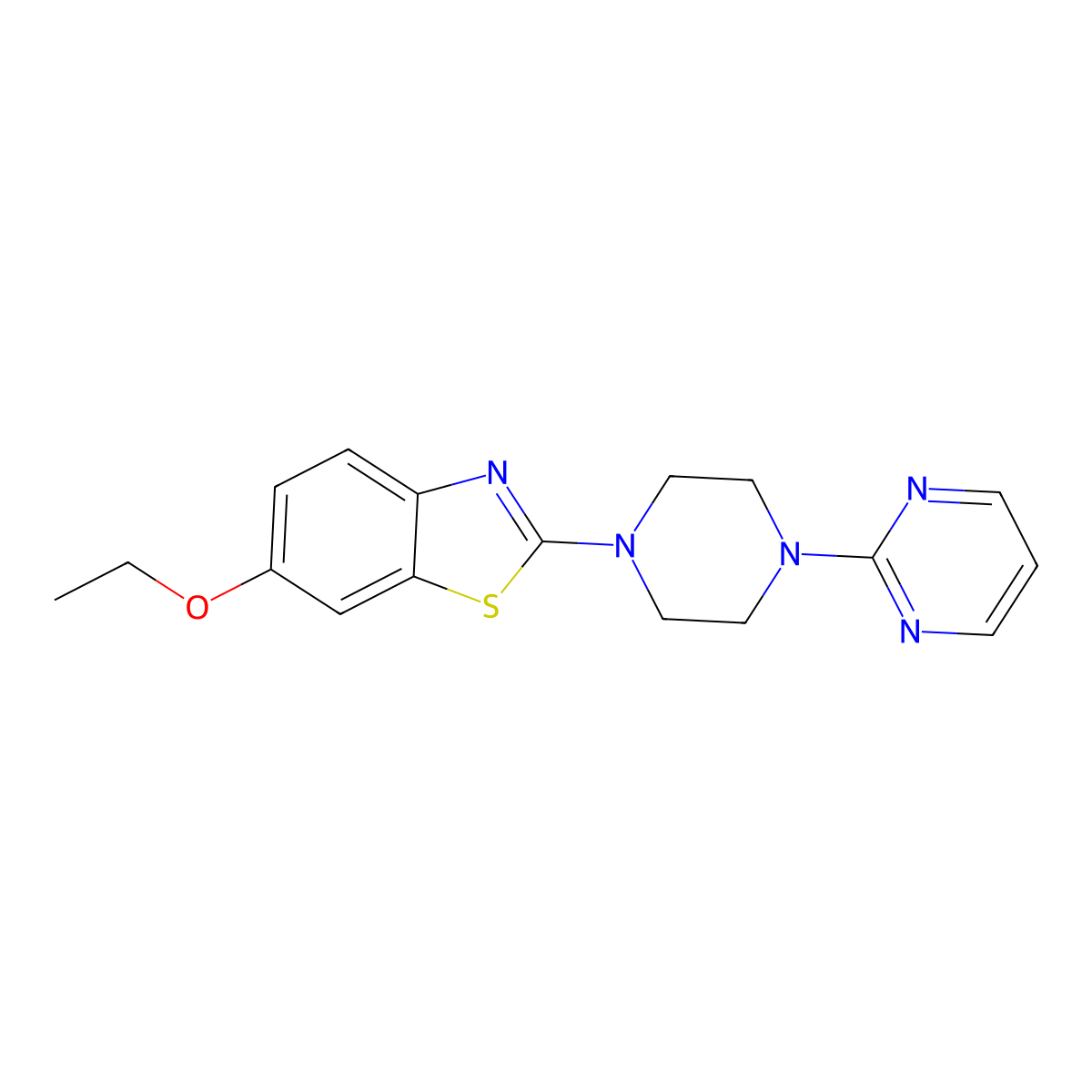 6-Ethoxy-2-[4-(pyrimidin-2-yl)piperazin-1-yl]-1,3-benzothiazole molecular structure, CAS 2327342-88-9