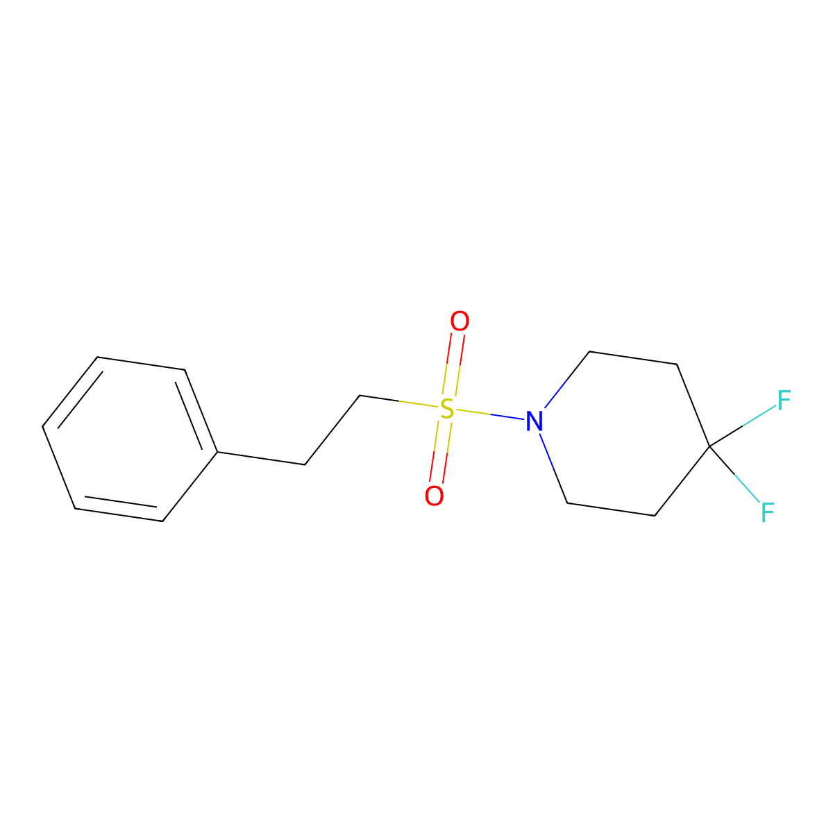4,4-Difluoro-1-(2-phenylethanesulfonyl)piperidine molecular structure, CAS 2327344-52-3