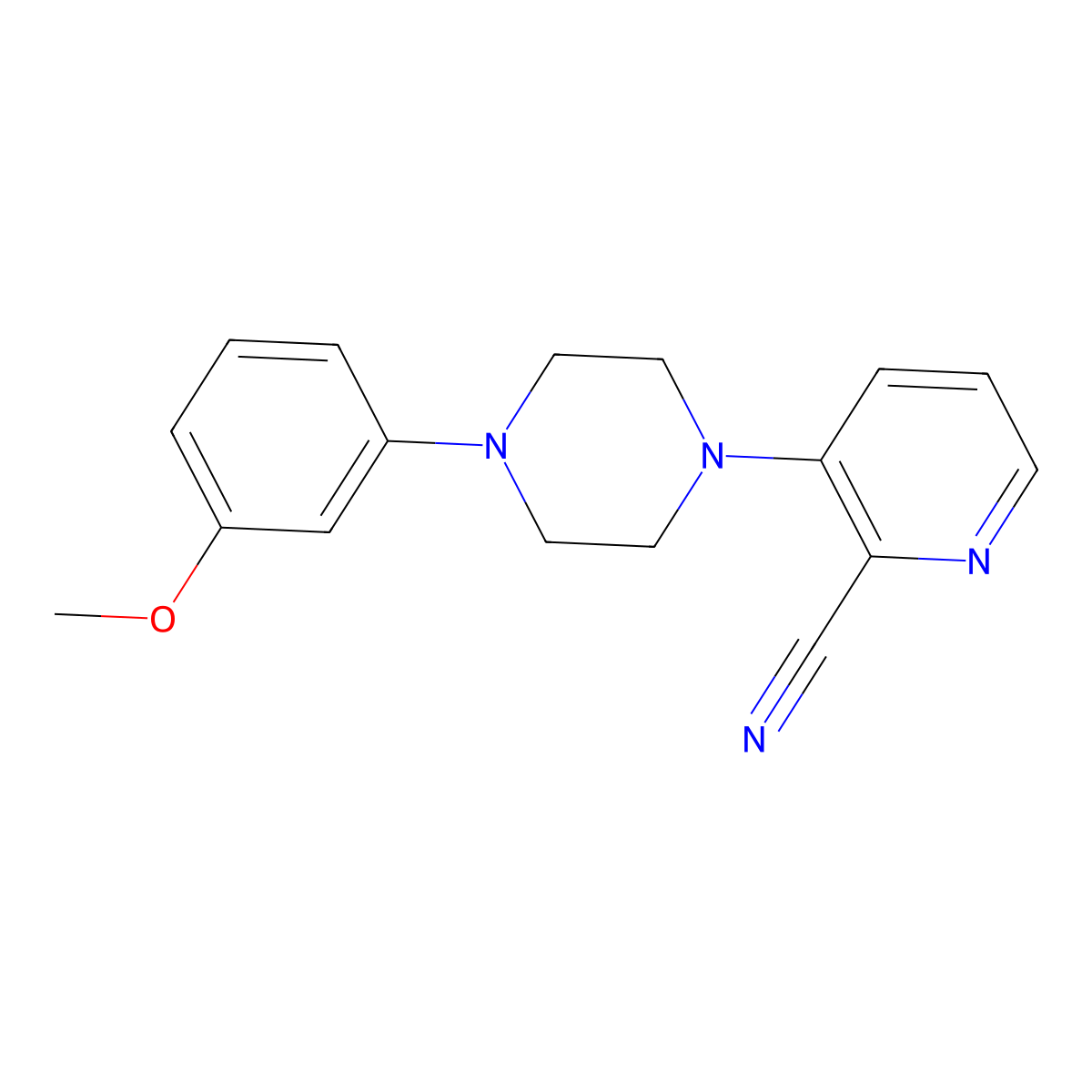 3-[4-(3-Methoxyphenyl)piperazin-1-yl]pyridine-2-carbonitrile molecular structure, CAS 2327345-17-3