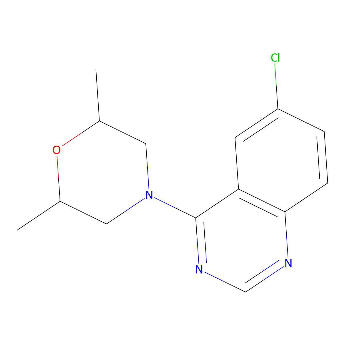 6-Chloro-4-(2,6-dimethylmorpholin-4-yl)quinazoline molecular structure, CAS 2327347-36-2