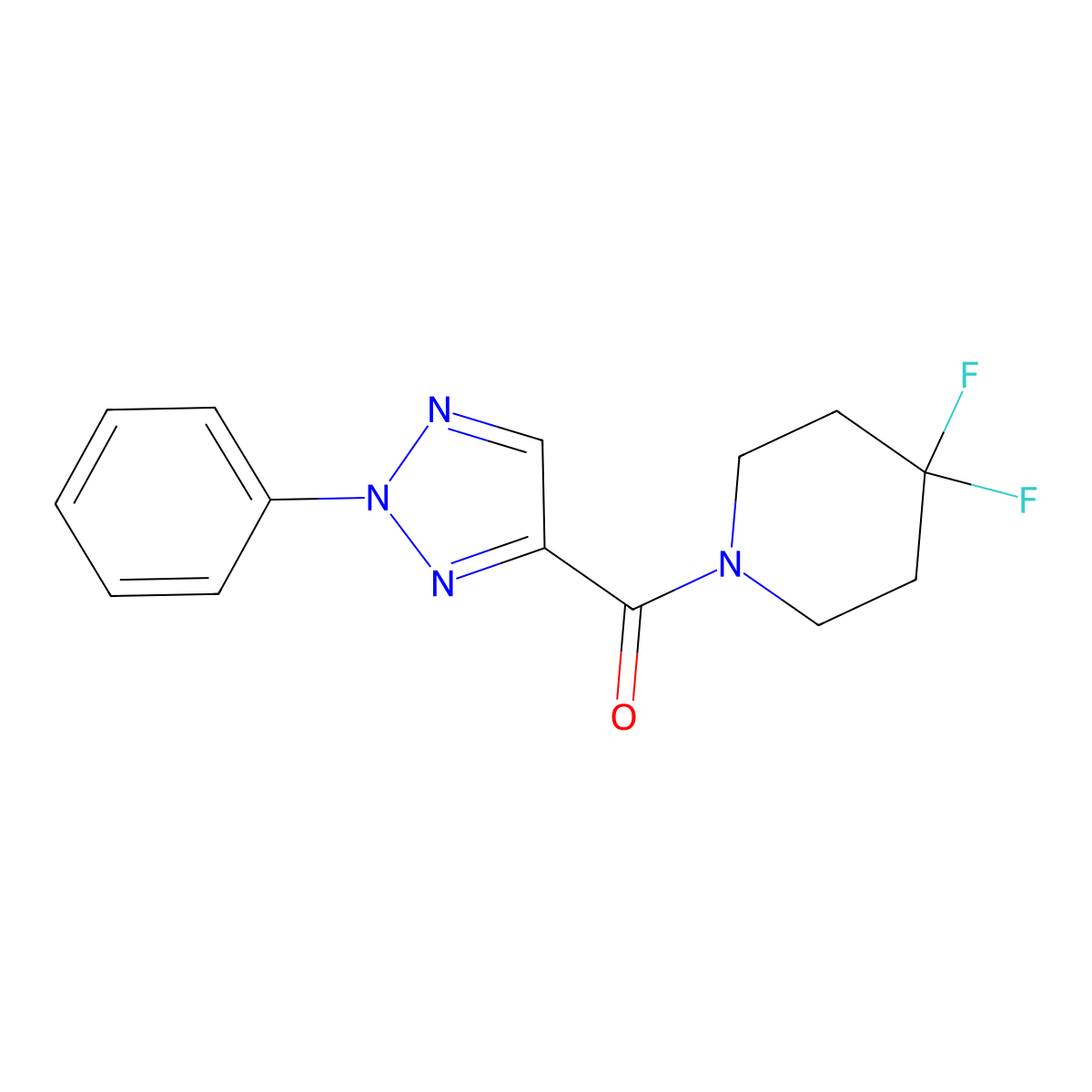 4,4-difluoro-1-(2-phenyl-2H-1,2,3-triazole-4-carbonyl)piperidine molecular structure, CAS 2327348-12-7
