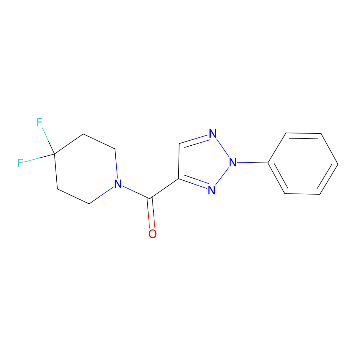 4,4-difluoro-1-(2-phenyl-2H-1,2,3-triazole-4-carbonyl)piperidine molecular structure, CAS 2327348-12-7