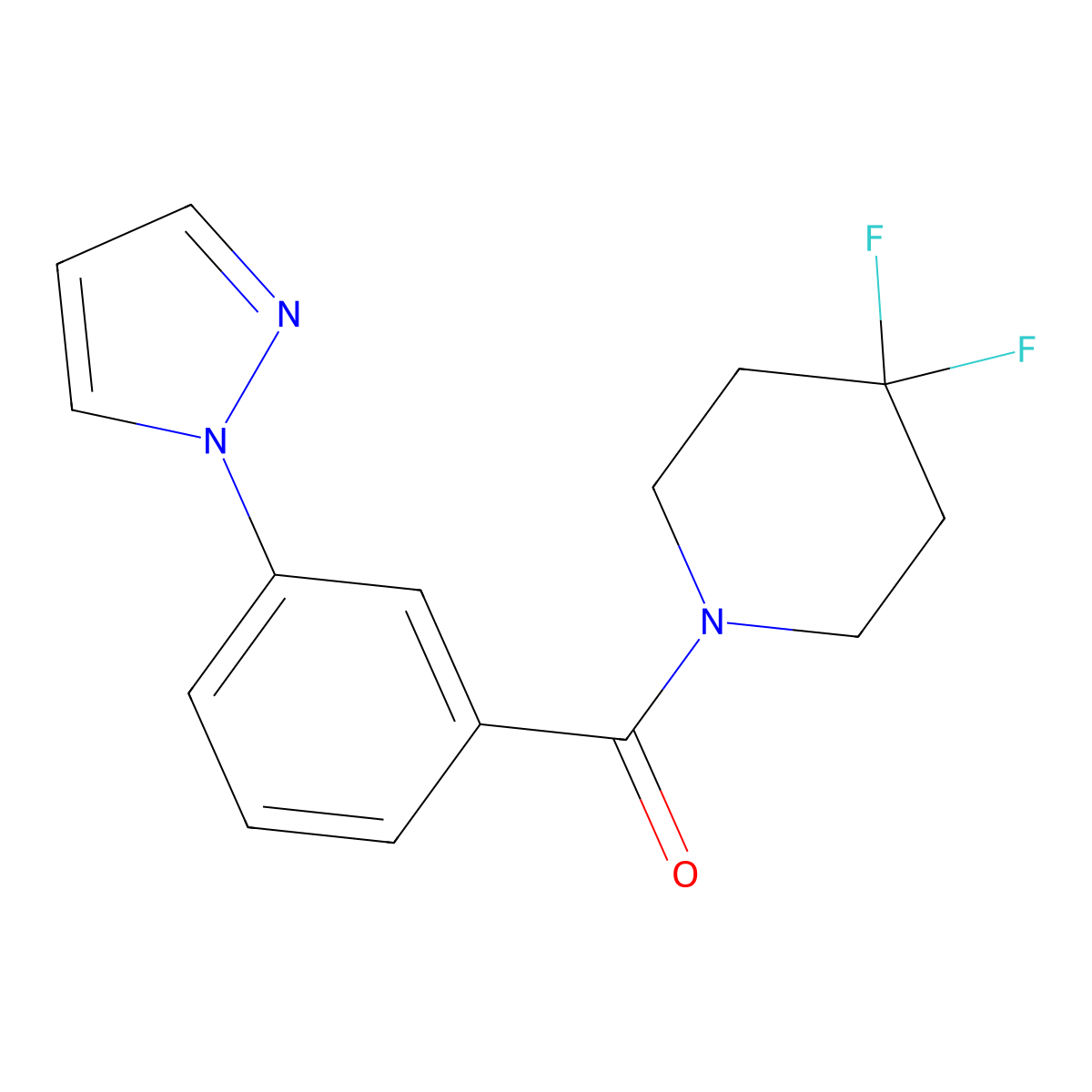 4,4-difluoro-1-[3-(1H-pyrazol-1-yl)benzoyl]piperidine molecular structure, CAS 2327349-06-2