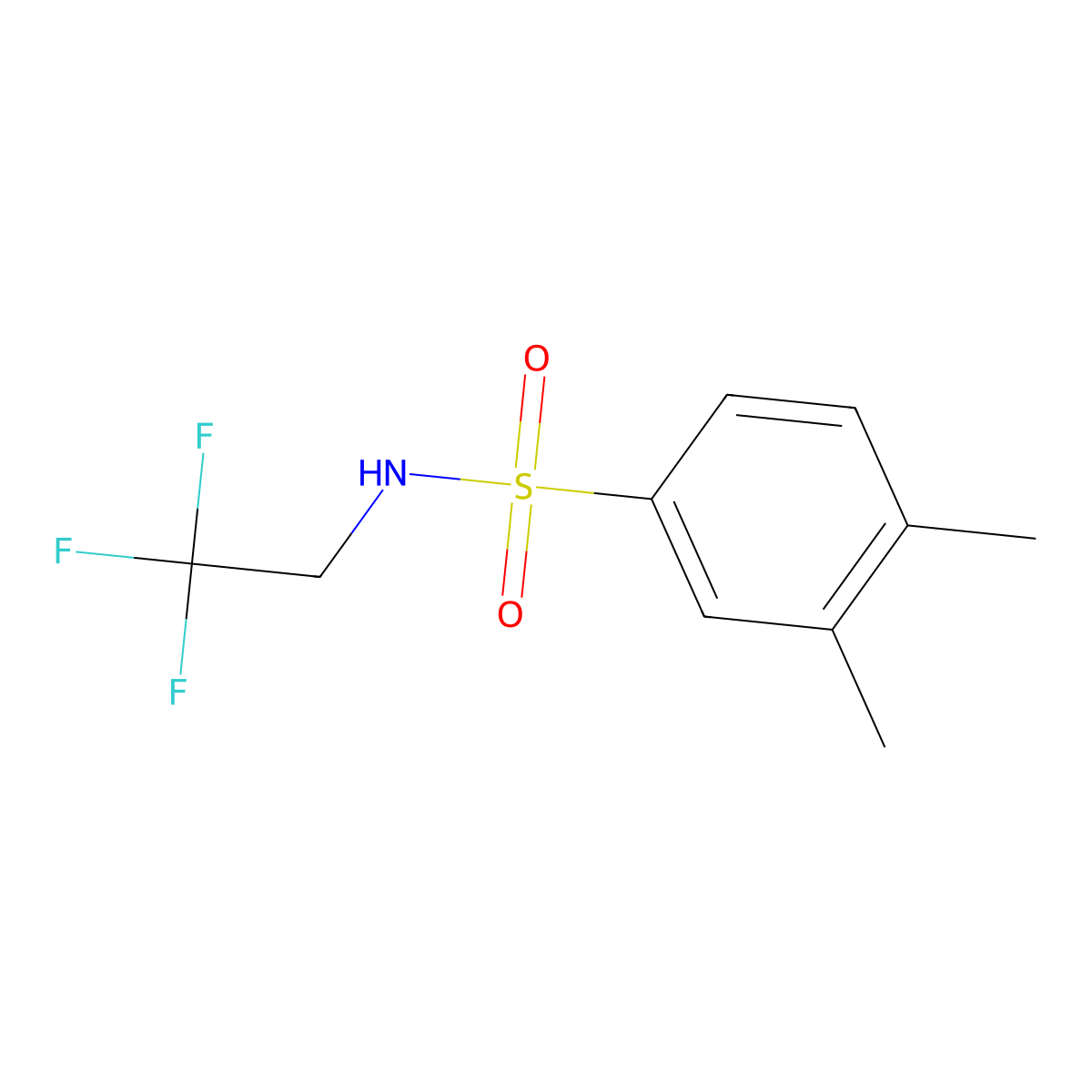 3,4-Dimethyl-N-(2,2,2-trifluoroethyl)benzenesulfonamide molecular structure, CAS 2327350-66-1