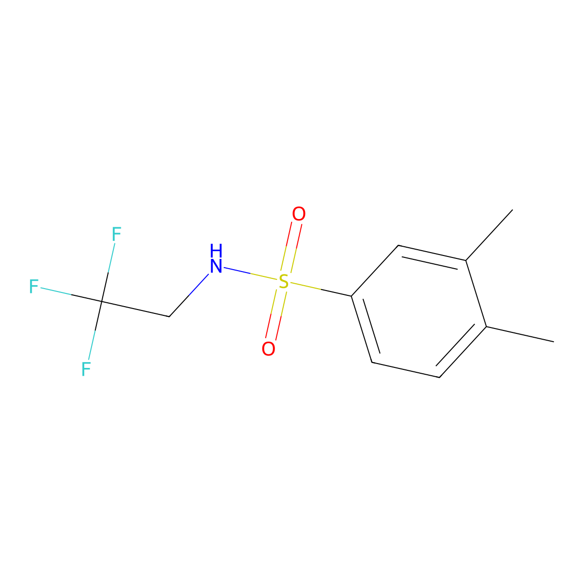 3,4-Dimethyl-N-(2,2,2-trifluoroethyl)benzenesulfonamide molecular structure, CAS 2327350-66-1