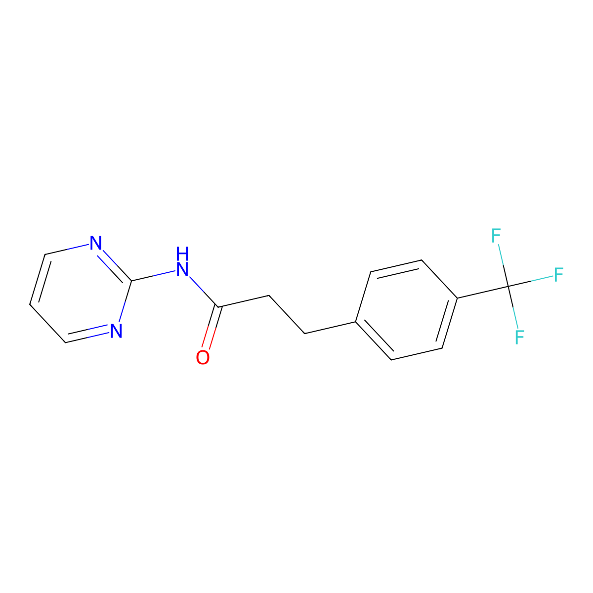 N-(pyrimidin-2-yl)-3-[4-(trifluoromethyl)phenyl]propanamide molecular structure, CAS 2327350-68-3