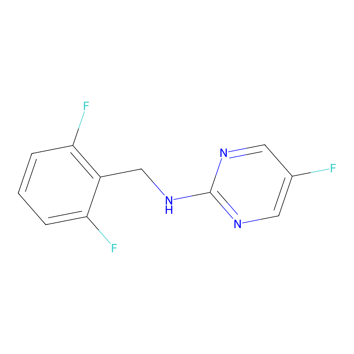 N-[(2,6-difluorophenyl)methyl]-5-fluoropyrimidin-2-amine molecular structure, CAS 2327351-12-0