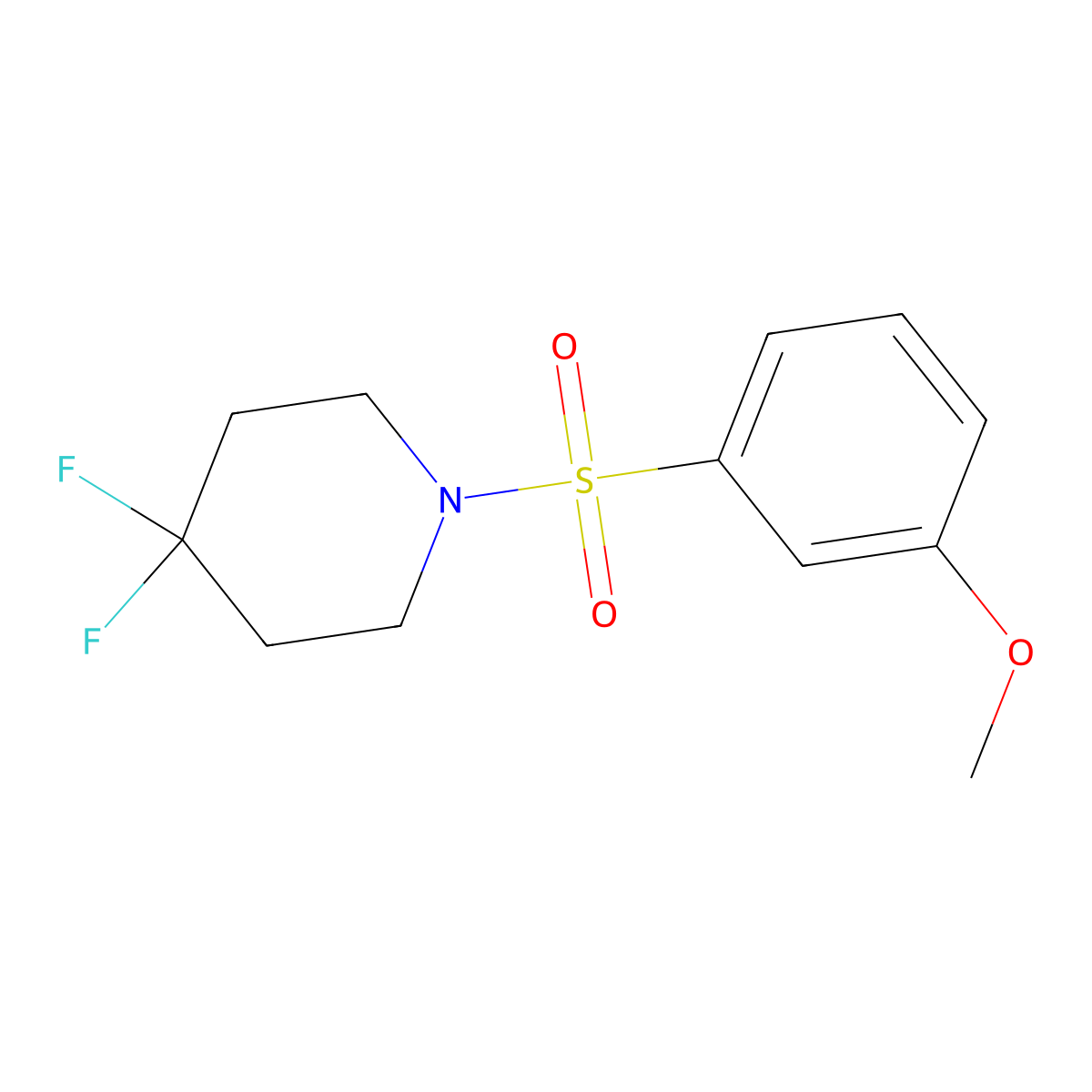 4,4-Difluoro-1-(3-methoxybenzenesulfonyl)piperidine molecular structure, CAS 2327351-96-0