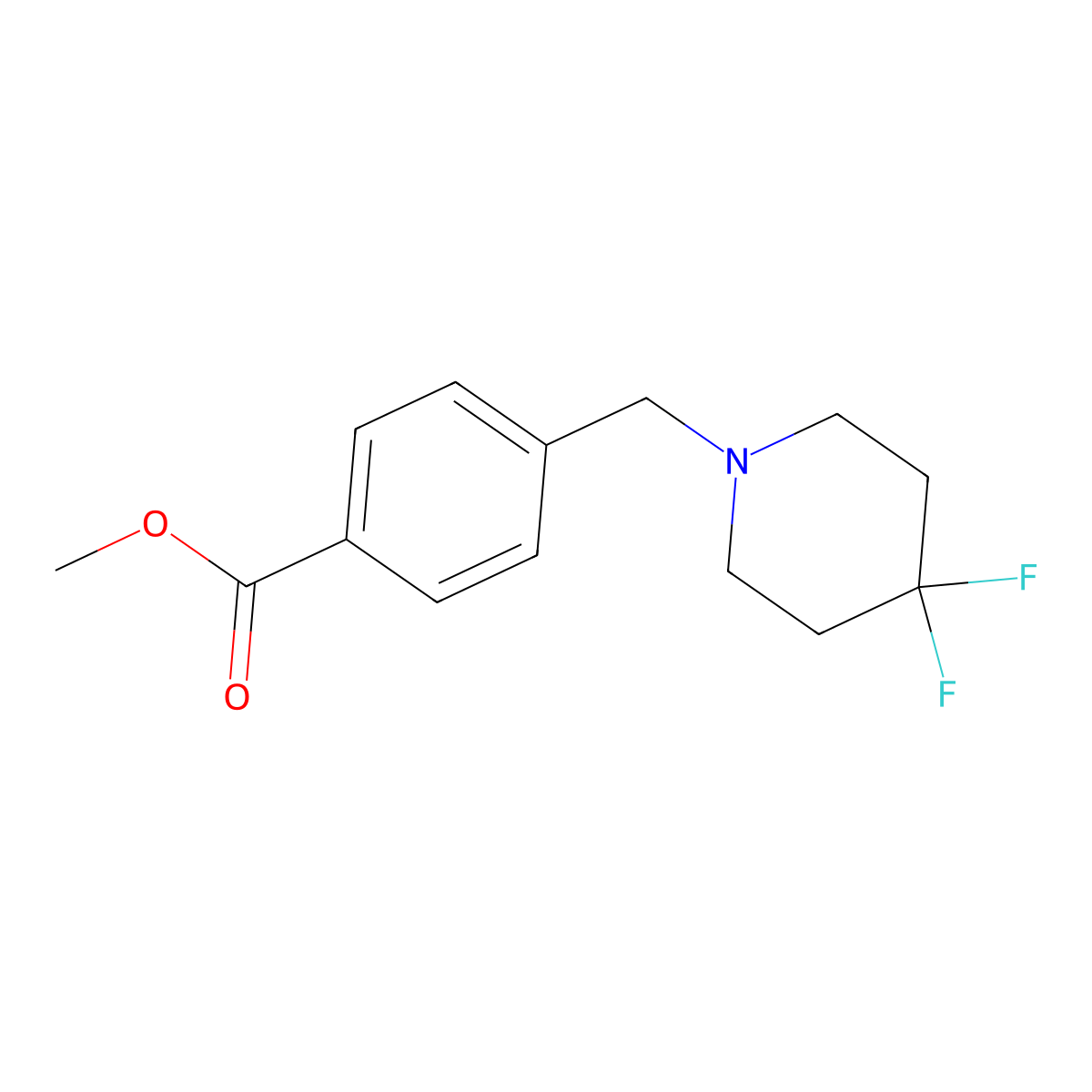 Methyl 4-((4,4-difluoropiperidin-1-yl)methyl)benzoate molecular structure, CAS 2327360-88-1